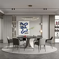 Elegant Modern Restaurant Interior With Round Dining Table Grey Chairs Pendant Light And Wine Rack