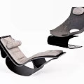 Modern Lounge Chair With Black Frame Light Gray Cushion And Ergonomic Design