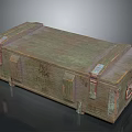 Vintage Wooden Crate Design With Rustic Texture And Metal Straps