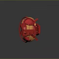 Red Leather Saddle With Yellow Fringe And Straps As Practical Household Item