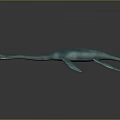 Blue Aquatic Reptile Model with Long Neck and Flippers Showcased on Dark Gradient Background