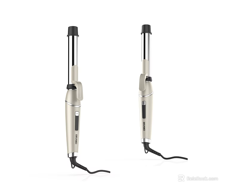 Two Professional Hair Curling Irons Modern Styling Tools With Ergonomic Handle 3d model 
