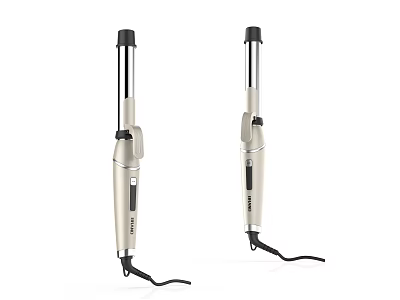 Two Professional Hair Curling Irons Modern Styling Tools With Ergonomic Handle 3d model