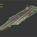 Large Military Aircraft Carrier With Extended Flight Deck And Naval Design Features