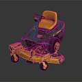 Green And Yellow Riding Lawn Mower With Comfortable Seat And Cutting Deck