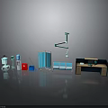 Modern Medical Scene With Equipment Screen Bed And Desk Chair