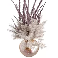 Elegant Transparent Glass Vase With Purple Lavender And White Pampas Dried Flowers