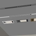 Ceiling Vents And Lighting Panels With Control Units In Modern Interior 3d model