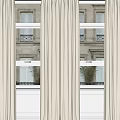 Beige Roman Blinds Decorating Windows in Modern Simple Interior Design 3d model