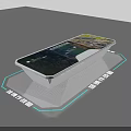 Smartphone Display On Illuminated Stand With Scenic Screen And Glowing Edges