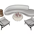 Modern sofa coffee table combination 3d model