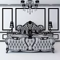European background double bed 3d model