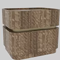 Elegant Modern Wooden Bedside Table With Layered Design And Gold Accents