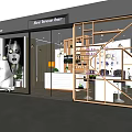 Modern Storefront Design With Glass Facade Signage Interior Displays And Stylish Elements 3d model