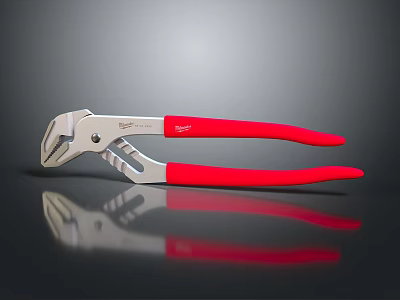Professional Tiger Brand Hardware Pliers With Red Ergonomic Handles And Silver Metal Body 3d model