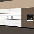 Modern Open Concept Kitchen Sideboard With White Cabinets And Countertop Storage 3d model