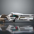 Futuristic White And Brown Weapon With Sleek Design And Reflection In Modern Sci Fi Style
