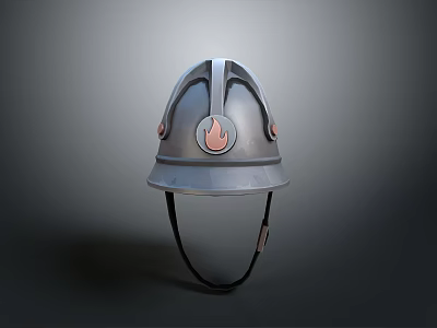 Tactical Combat Weapon Helmet With Metal Shell Flame Design And Adjustable Leather Straps 3d model