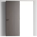 Modern Interior Swing Doors In Black Brown Wooden Design With Open Closed States