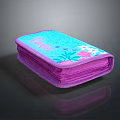 Purple Floral Pencil Case with Blue Surface and Zipper Closure for School Supplies Organization