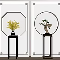 New Chinese porch partition 3d model