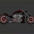Sleek Black And Red Modern Motorcycle With Red Rims And Streamlined Body