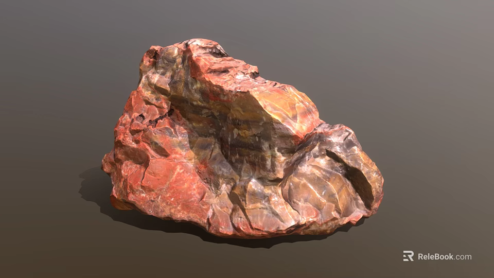 Rustic Natural Stone And Solid Wood Artisan Craft With Rough Texture And Warm Tones 3d model 
