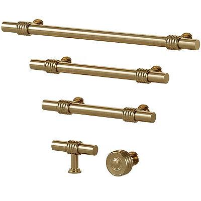 Brass Cabinet Handles in Various Lengths for Drawers and Furniture 3d model