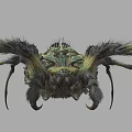 Intricate Reptile With Spiked Head Many Legs And Detailed Green Dark Patterns