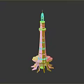 Detailed White Eiffel Tower Architectural Model With Intricate Structure And Base