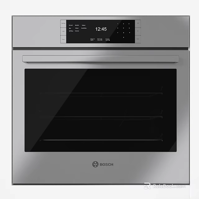Modern BOSCH Oven With Stainless Steel Design And Digital Control Panel 3d model 
