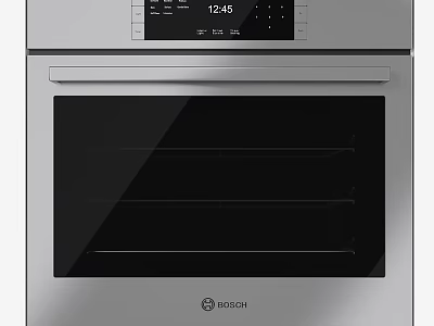 Modern BOSCH Oven With Stainless Steel Design And Digital Control Panel 3d model