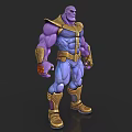 Thanos Game Movie Character With Purple Skin Gold Armor And Infinity Gauntlet