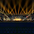 Fourth Session Dream Building Road Opening Ceremony Stage With Yellow Light Beams And Flower Design