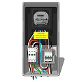 Industrial Electrical Control Cabinet with Digital Meter Terminal Blocks and Colorful Wires