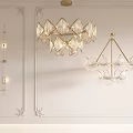 Elegant Modern Lighting Combination With Crystal Chandeliers And Glass Wall Lamps
