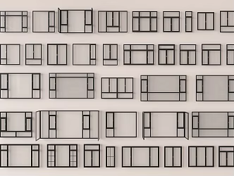 Modern window combination casement window floor-to-ceiling window sliding window balcony window 3d model