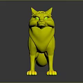 3D Wolf Character With Brown Fur Blue Eyes And Pointed Ears