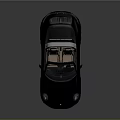 Black Convertible Sports Car with White Top Brown Interior Red Brake Calipers and Reflections
