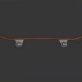 Stylish Blue Skateboard With Orange Edge And Smooth Rolling Wheels For Daily Use