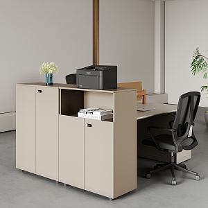 Office desk filing cabinet 3d model