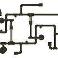 Brass Piping System with Valves Connectors and Fittings Structure Design