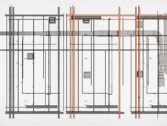 Modern Duct Ceiling Duct Pass Duct Exhaust Pipe 3d model