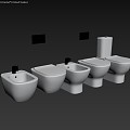 Wall-mounted toilet 3d model