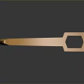 Ornate Golden Axe Weapon With Intricate Carved Patterns And Decorative Details
