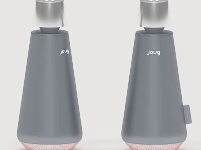 Two Gray Cone Shaped Joug Household Appliances Featuring Pink Base Design 3d model