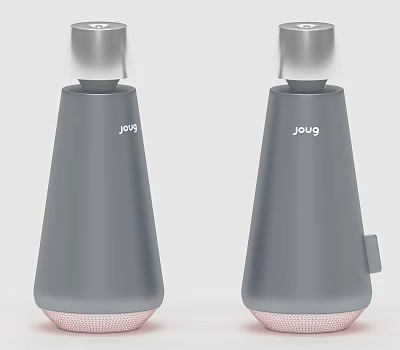 Two Gray Cone Shaped Joug Household Appliances Featuring Pink Base Design 3d model