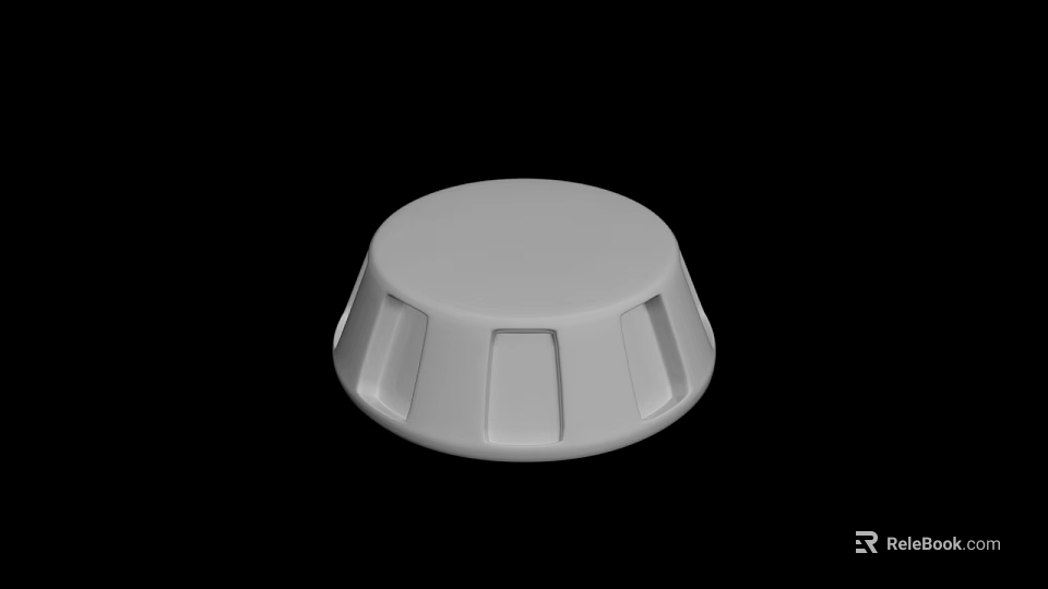 Minimalist White Stool With Round Seat And Grooved Edge Design For Home Use 3d model 