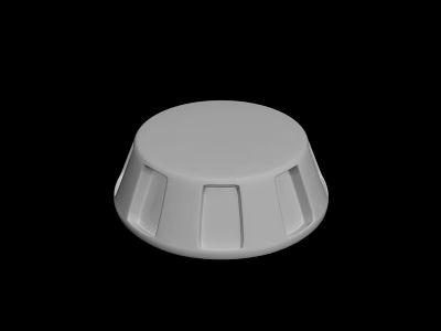 Minimalist White Stool With Round Seat And Grooved Edge Design For Home Use 3d model
