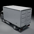 Silver Box Truck with Cargo Container and Modern Cab Design in 3D Rendering View 3d model
